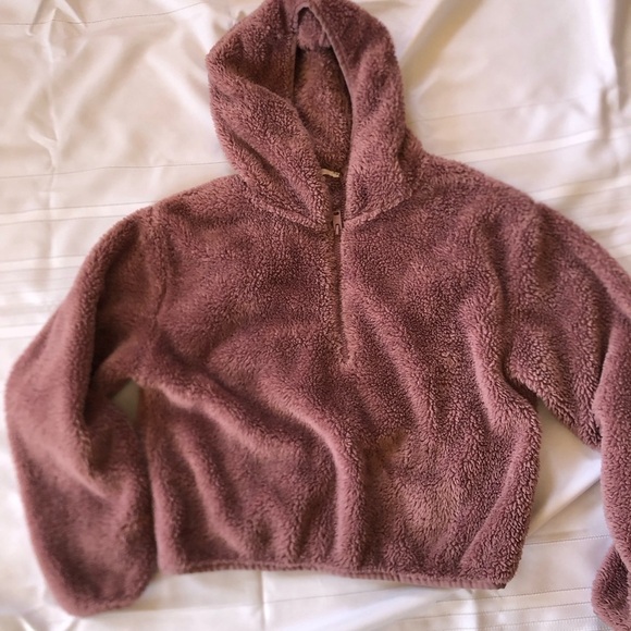 Bluenotes Dusty Rose Hooded Sweater Plush and Cozy - Picture 2 of 11